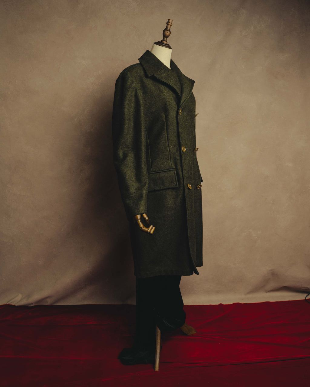 "D&G" 90's-00's Structured double-breasted wool-blend long coat