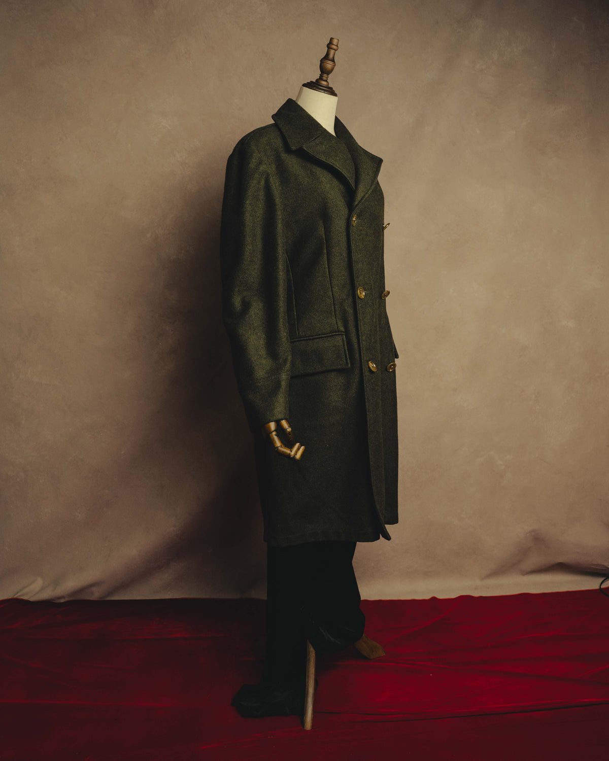"D&G" 90's-00's Structured double-breasted wool-blend long coat
