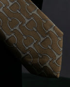 "HERMES" Horsebit motif silk necktie