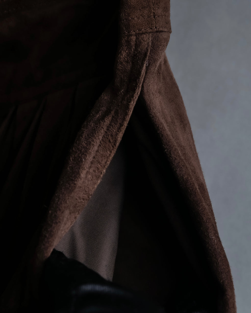 "LOEWE" Dark brown color gathered design wide pants