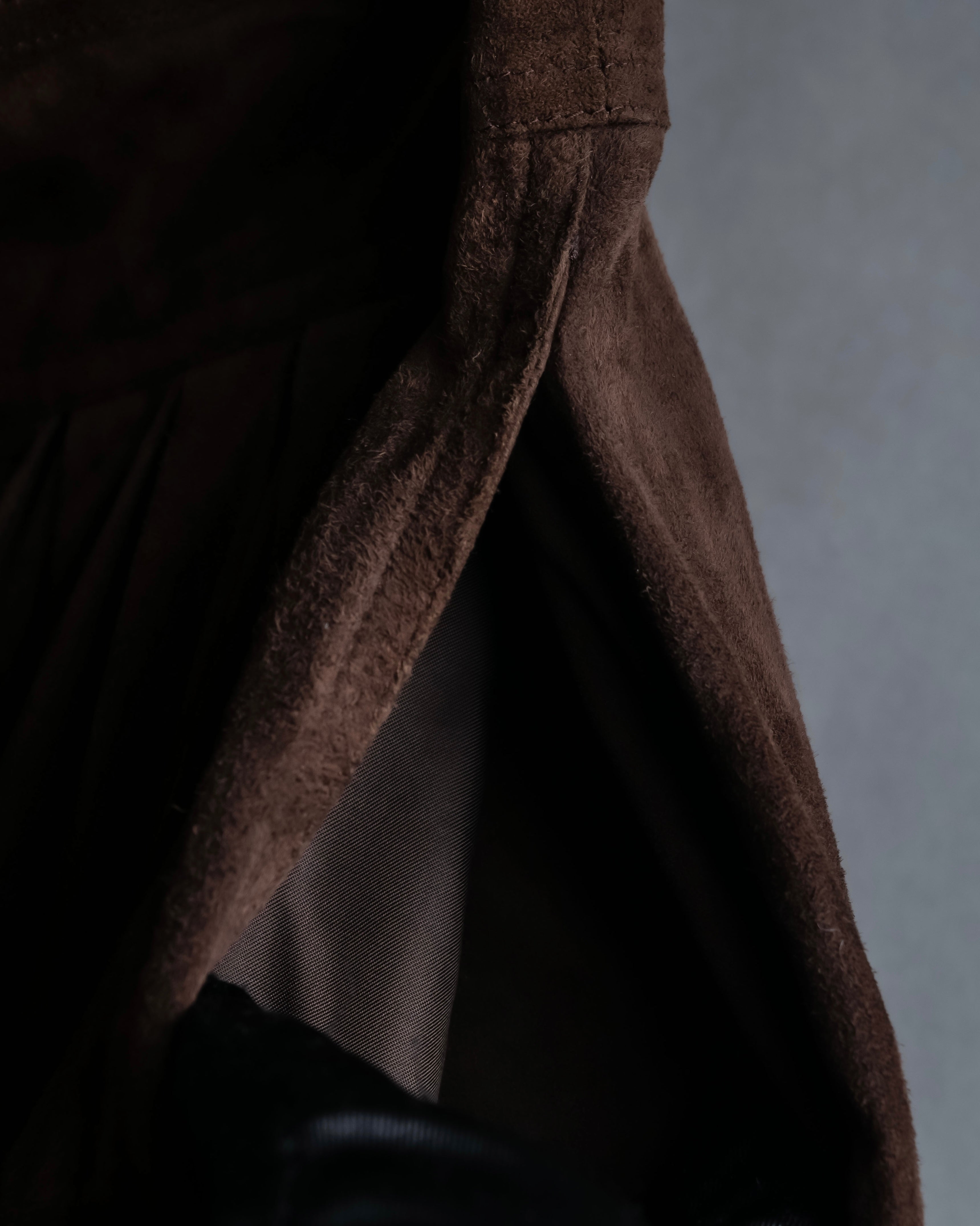 "LOEWE" Dark brown color gathered design wide pants