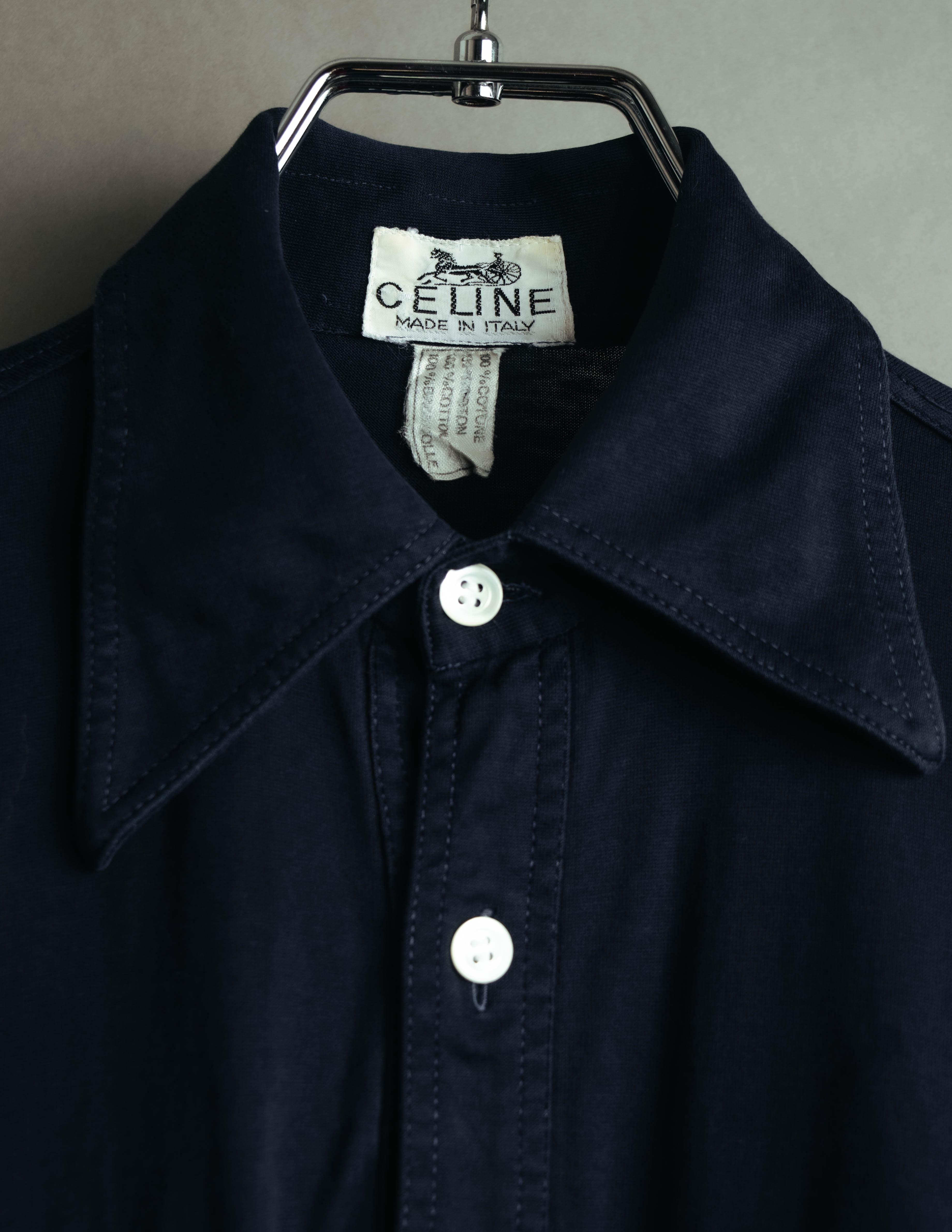 "CÉLINE" 70's-80's Sulky logo embroidered long sleeve shirt