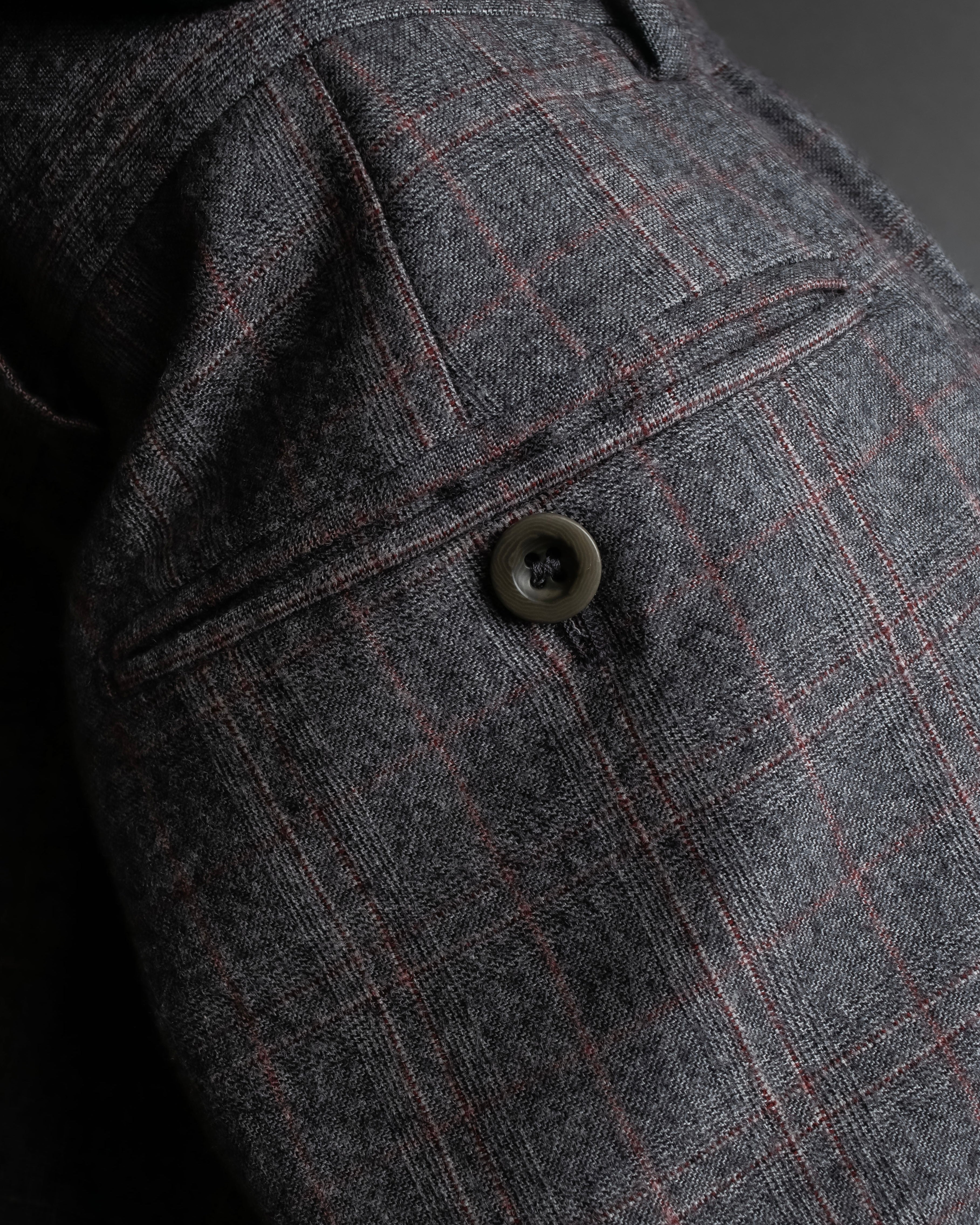 "HERMES" Heather gray cashmere blend slacks