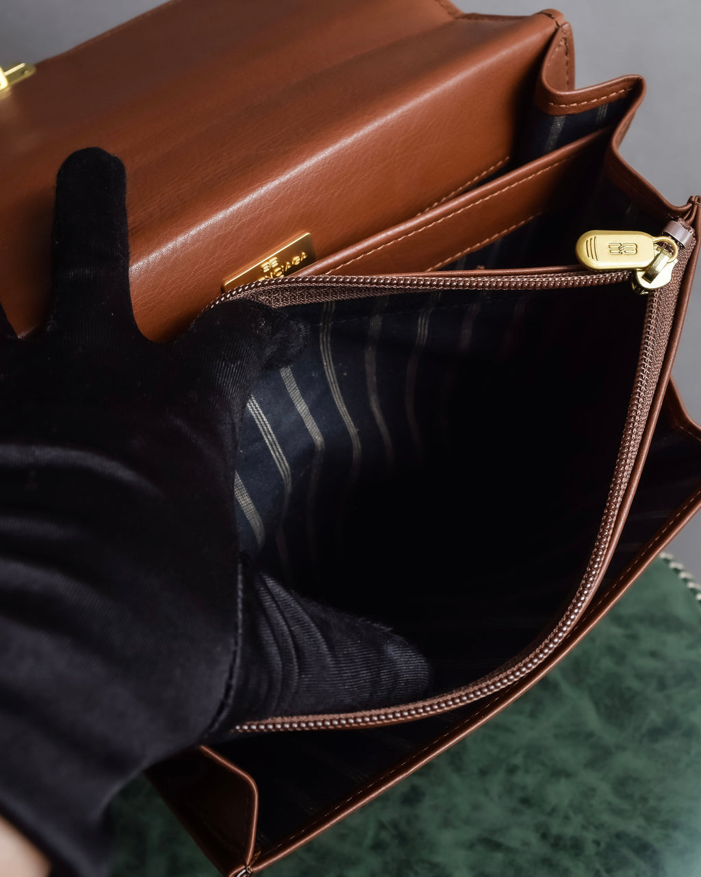 "BALENCIAGA" Water repellent flap square leather bag