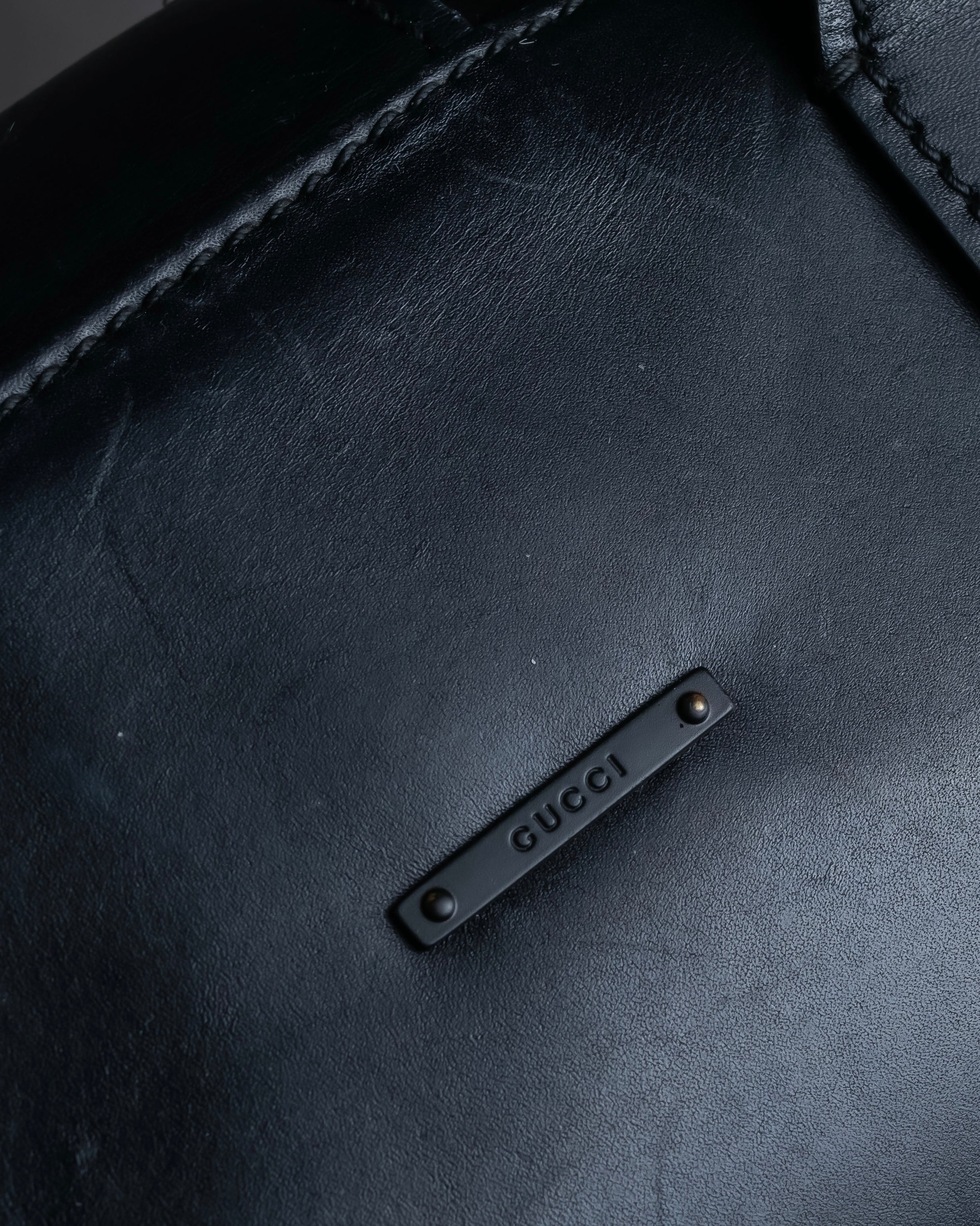 "GUCCI" Vintage gold metal fittings mini doctor bag