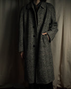 "BURBERRYS" British tweed fly front stand collar coat