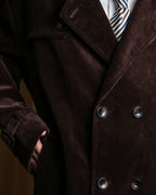 "Barbour" Wide ribbed corduroy maxi-length trench coat