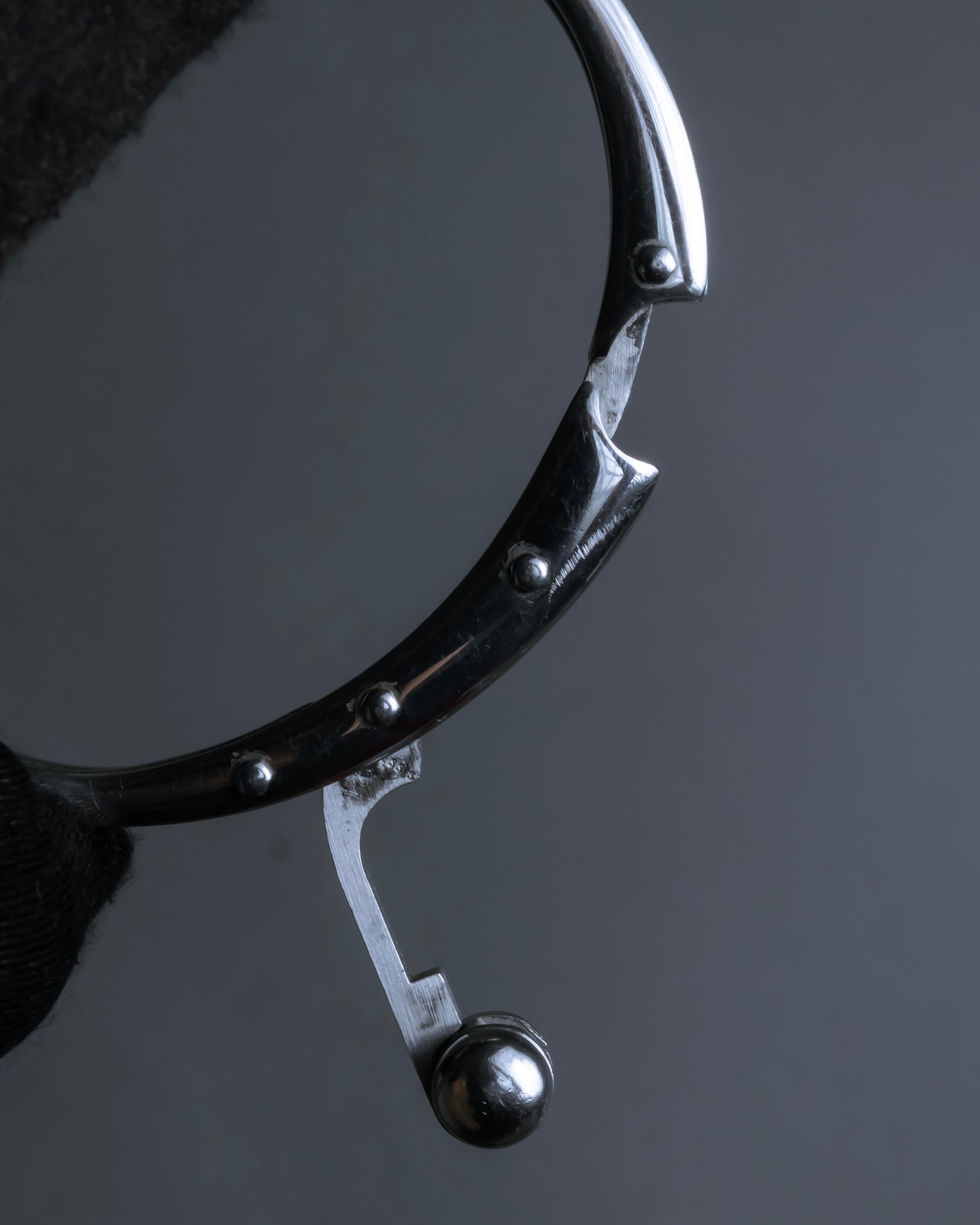 "Dolce & Gabbana" Curved rivet design silver metal bracelet