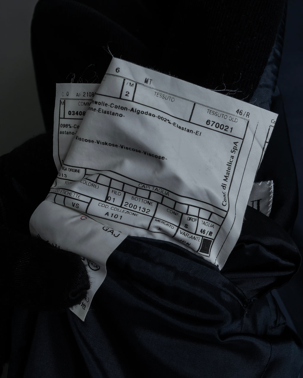 "ARMANI COLLEZIONI" Black corduroy relaxed set up