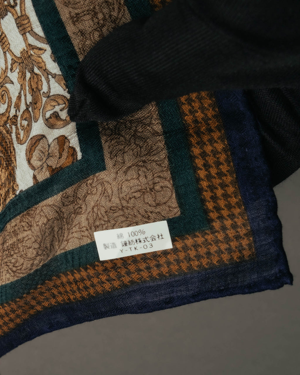 "Christian Dior" 80's-90's Baroque ornament print cotton scarf