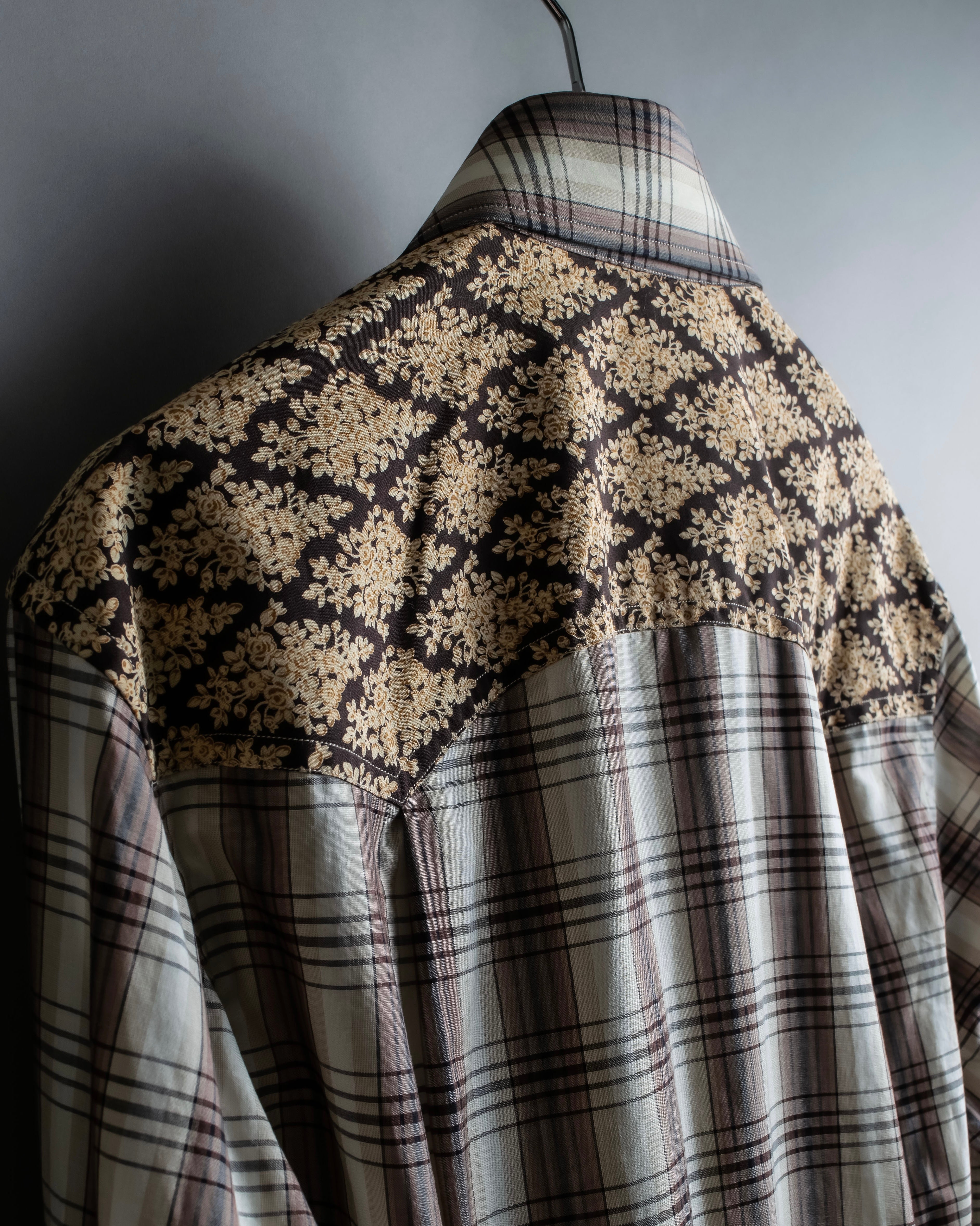 "GUCCI" Floral and checkered western shirt