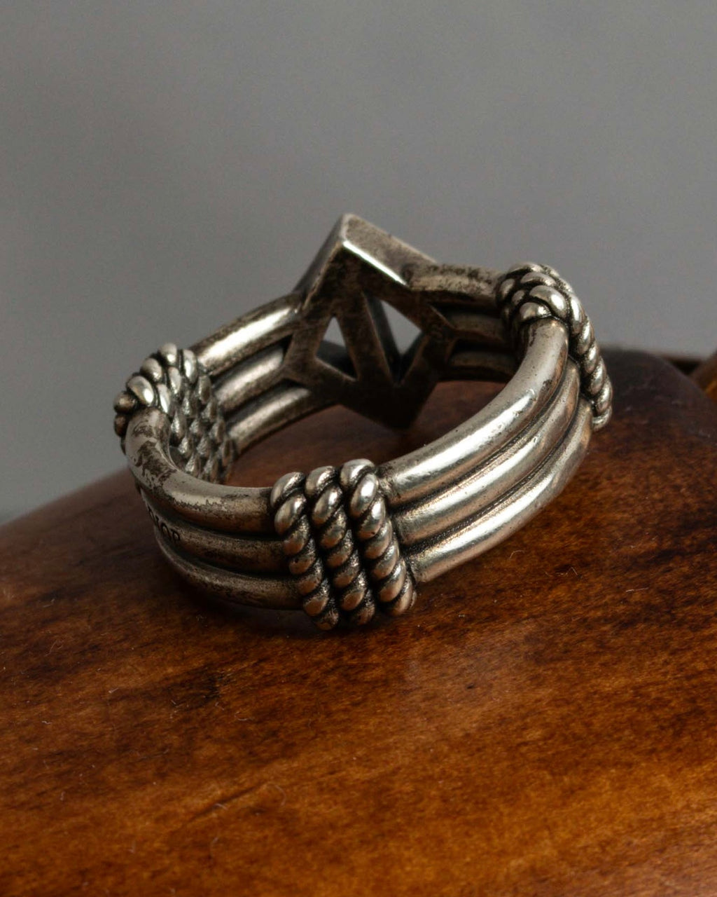 "Christian Dior" Buffalo design silver ring