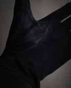 “HERMES” 90’s-00’s Gauntlet serier button suede gloves