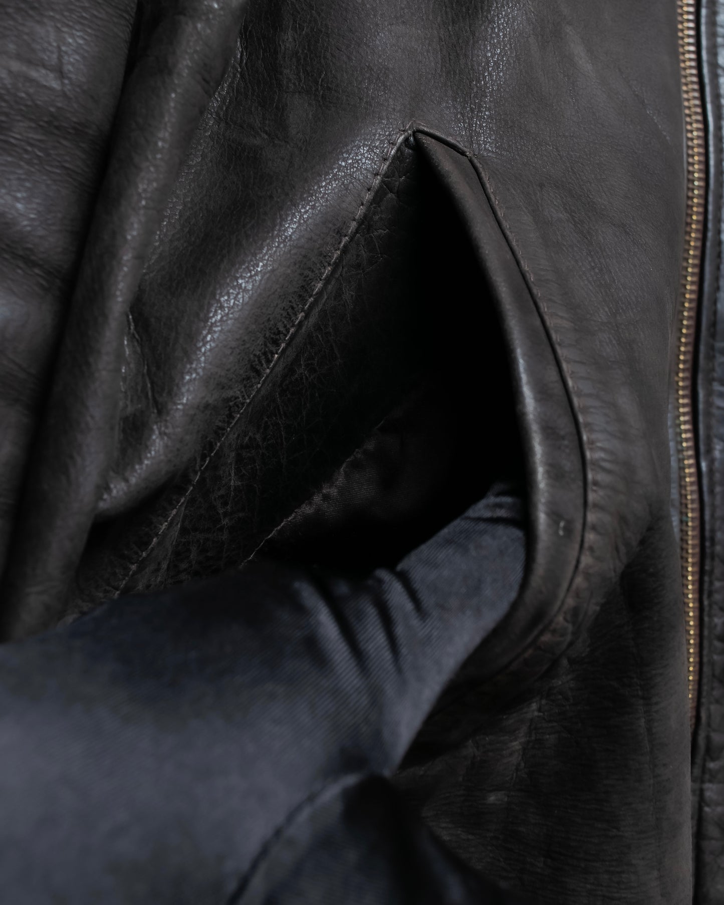 "Vintage oversized zip up leather jacket"