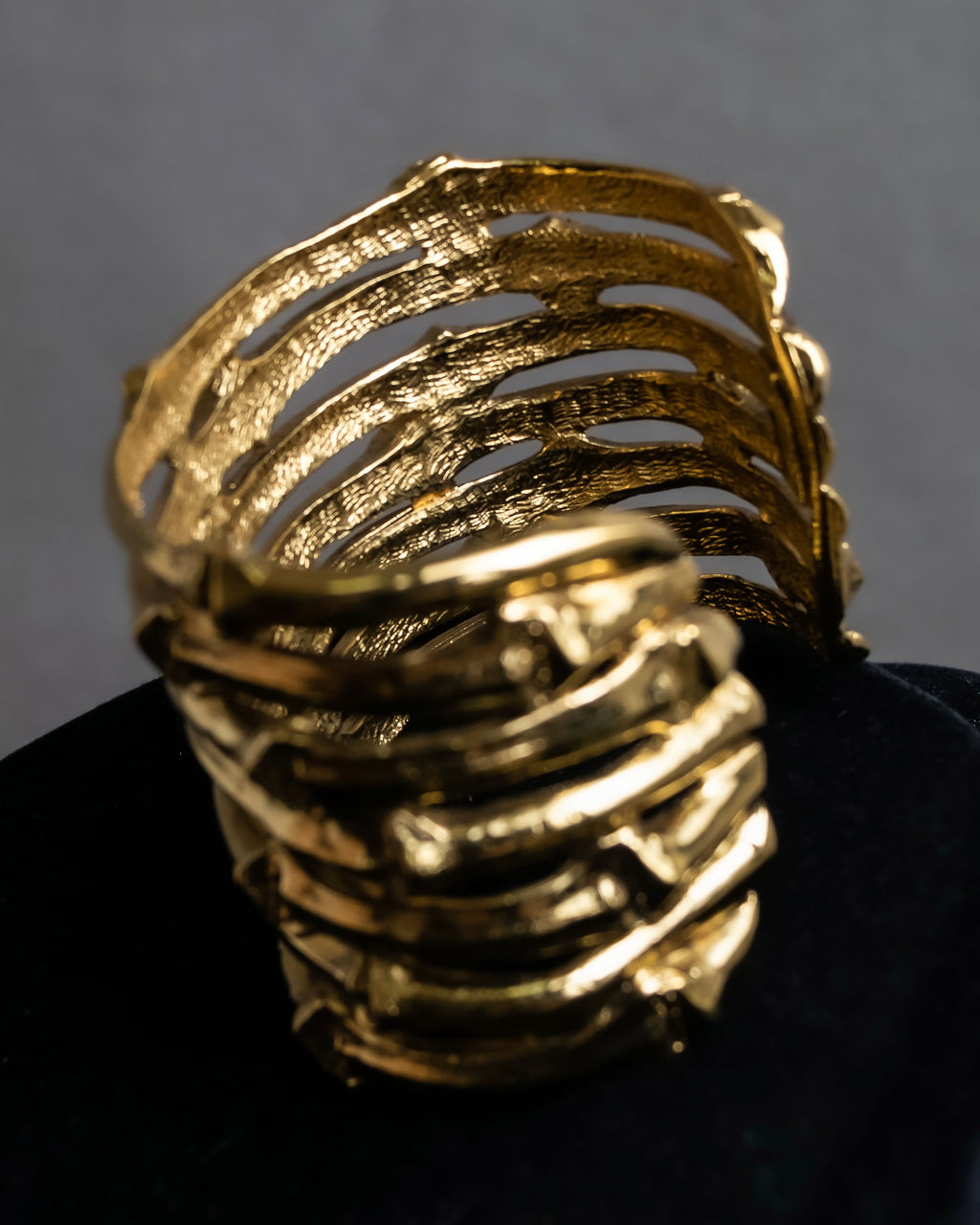 "YVES SAINT LAURENT" Skeletal arm shape design gold bangle