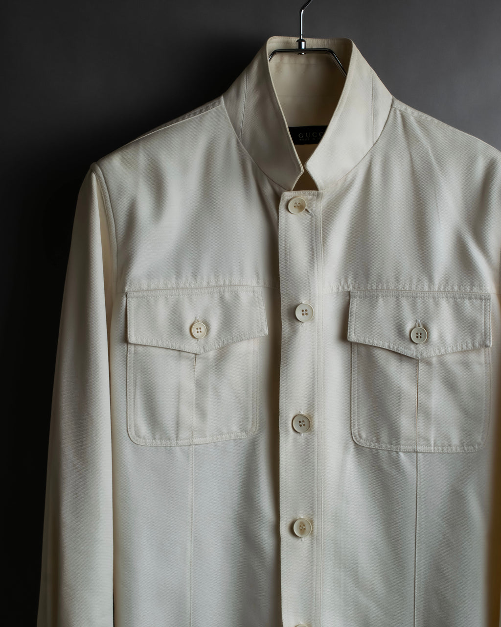 "GUCCI" Flap pocket design band collar shirt jacket