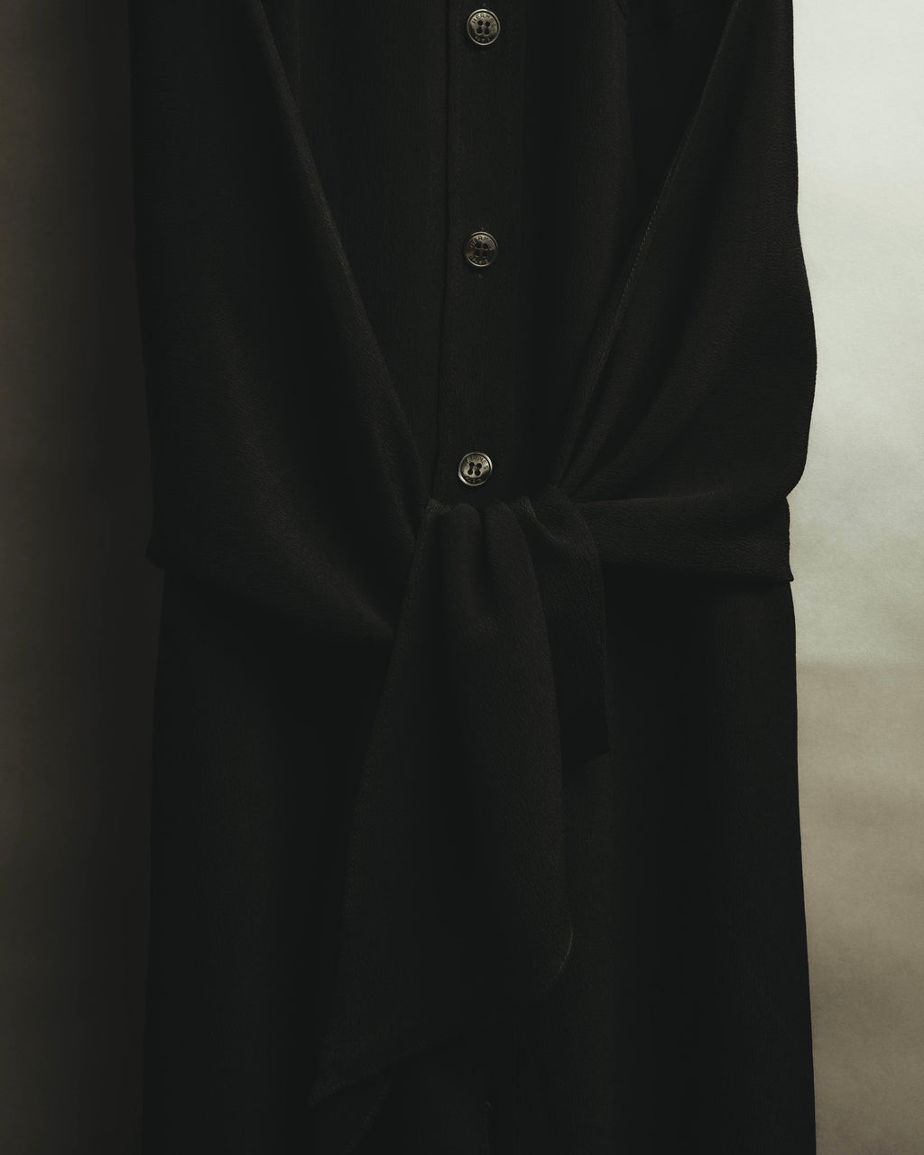 -SPECIAL- “HERMÈS“ 00’s-10’s Sleeveless silk draped shirt dress