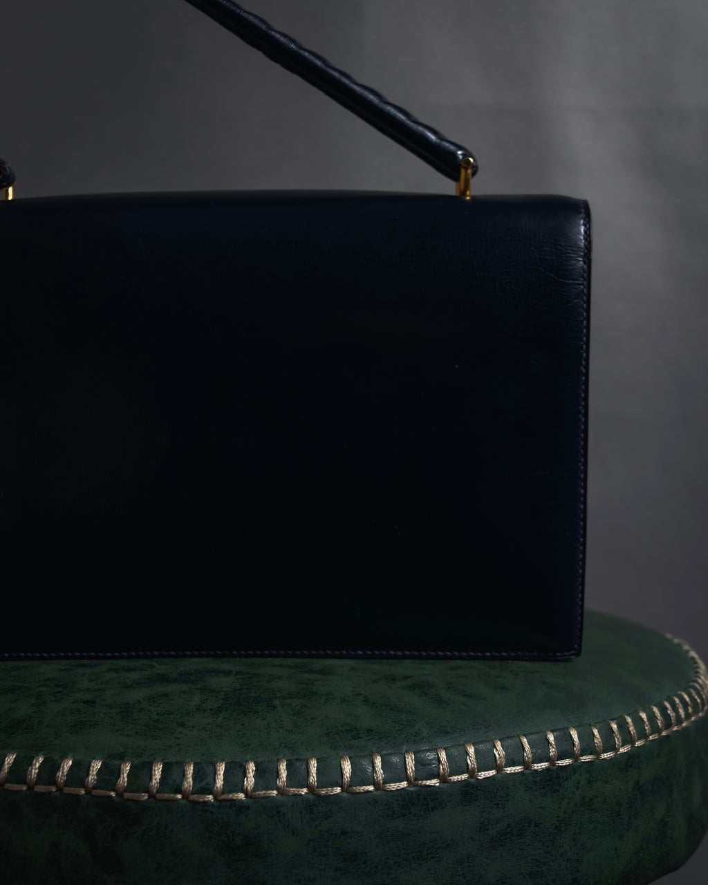 -SPECIAL- "HERMES" 60’s early sandrine box dark blue calf bit bag