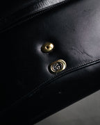 "GUCCI" 70’s-80’s Crest logo leather shoulder bag