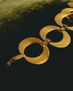 "Christian Dior" 80's-90's Sculptural gold tone link bracelet