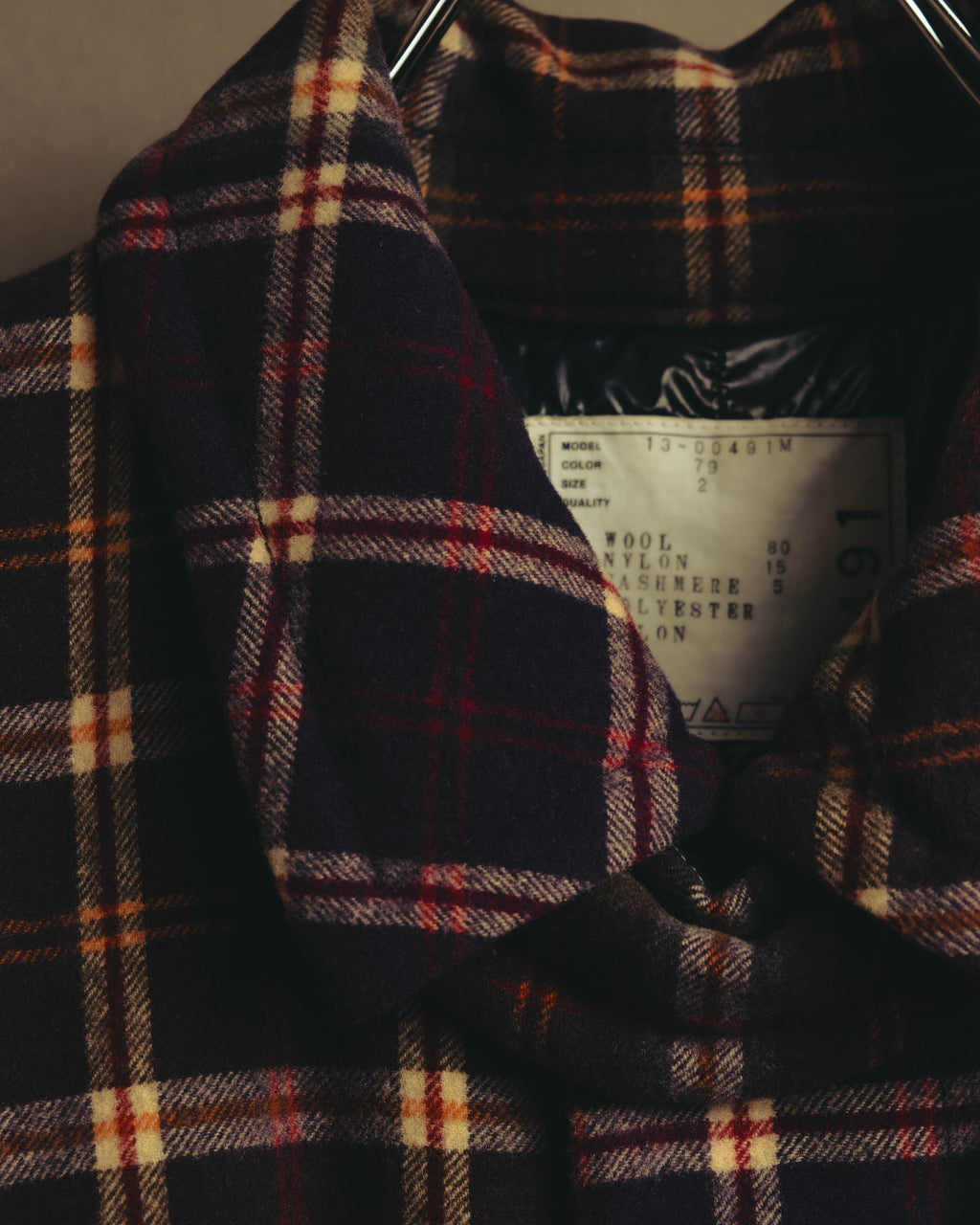 “sacai” 2010's Tartan wool cashmere padded hybrid coat
