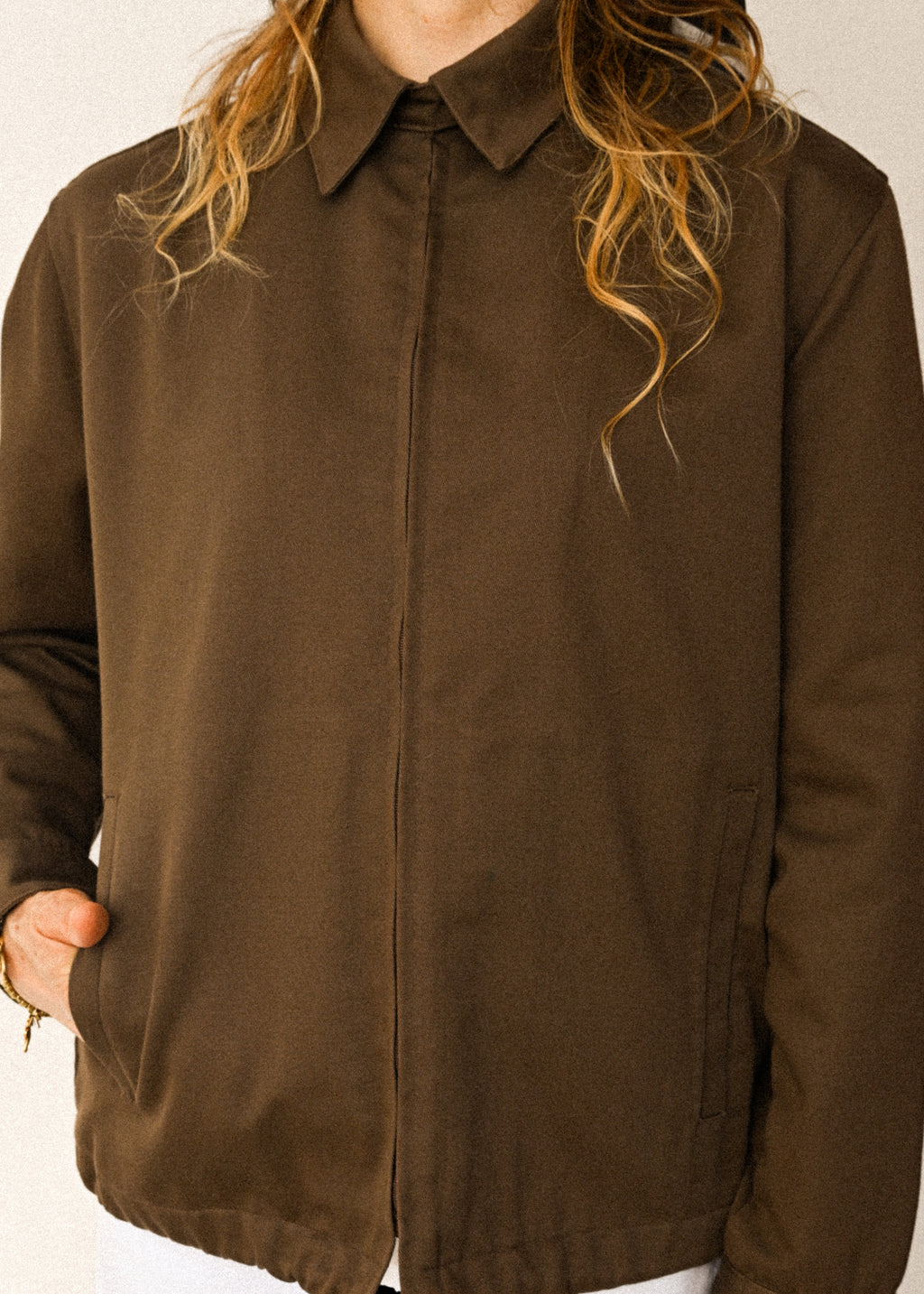 VINTAGE/ Short Length Cotton Jacket Brown