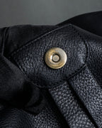 "Salvatore Ferragamo" Gancini reconstructed design shrink leather bag