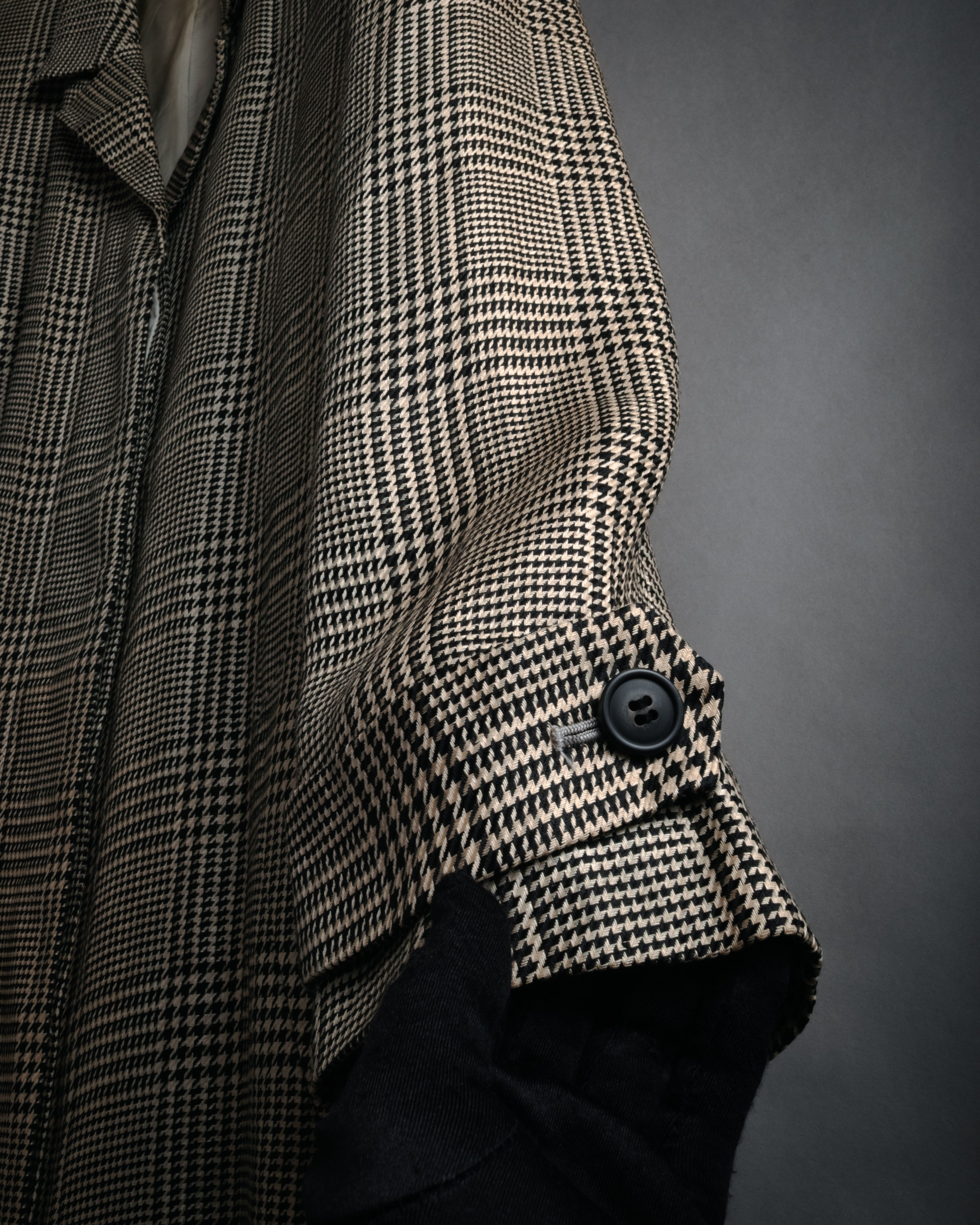 “Yves Saint Laurent” 1988-1995 Glen check linen spring long coat