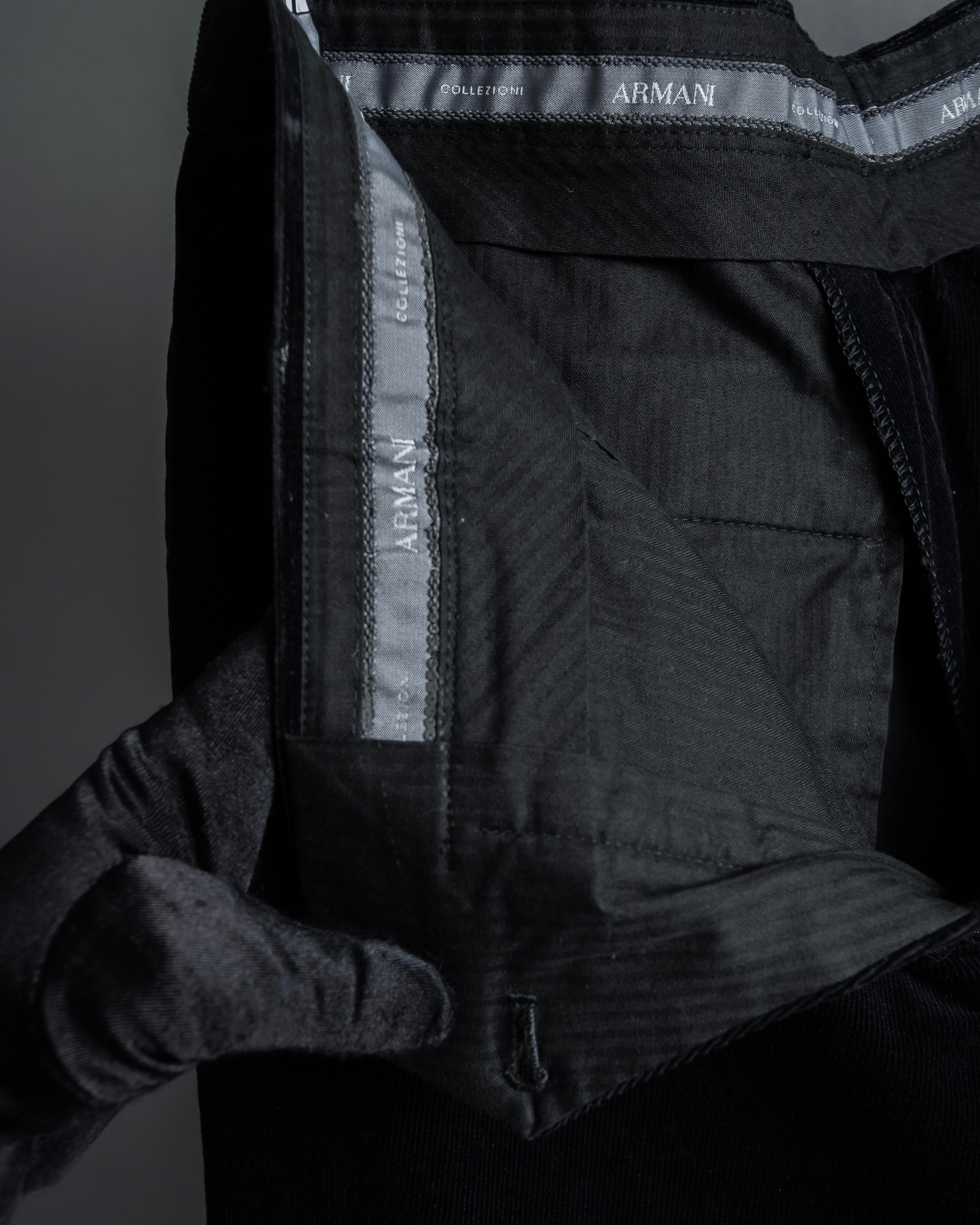"ARMANI COLLEZIONI" Black corduroy relaxed set up