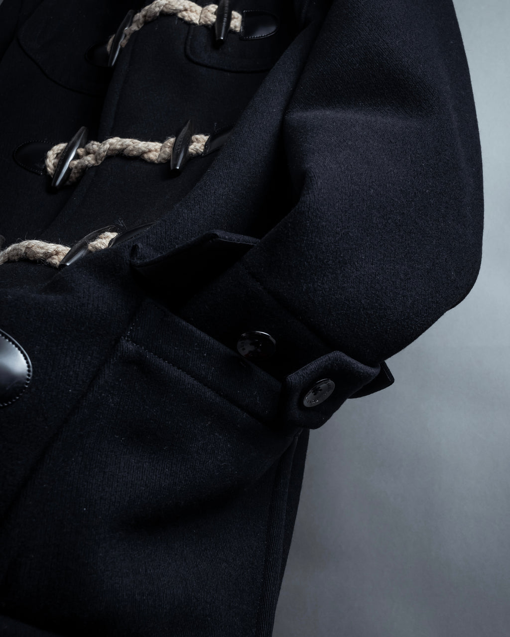 "BURBERRY" Classic detailing melton wool duffle coat