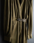 “PHOTOCOPIEU” No collar waistband shirt coat