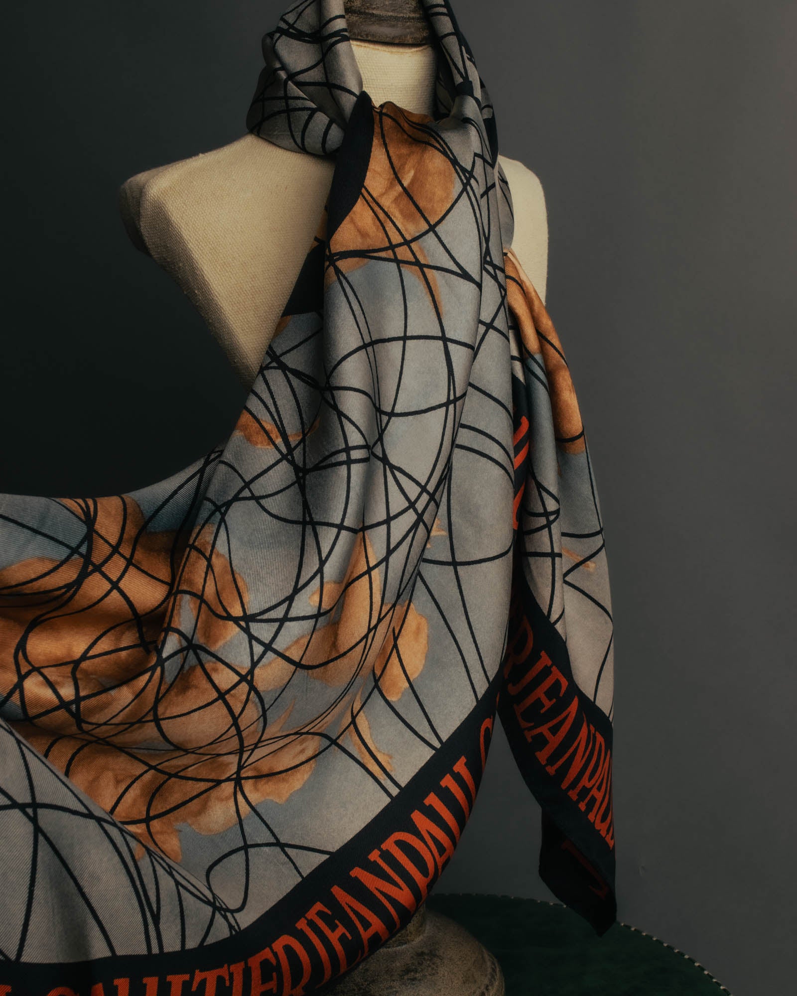 “Jean Paul Gaultier” 90’s-00’s Graphic logo scarf
