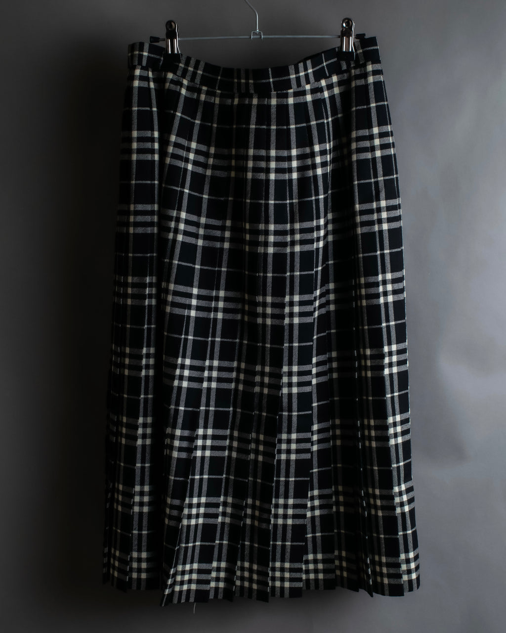 "BURBERRY" Tartan check pleated wrap skirt