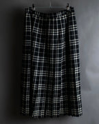 "BURBERRY" Tartan check pleated wrap skirt