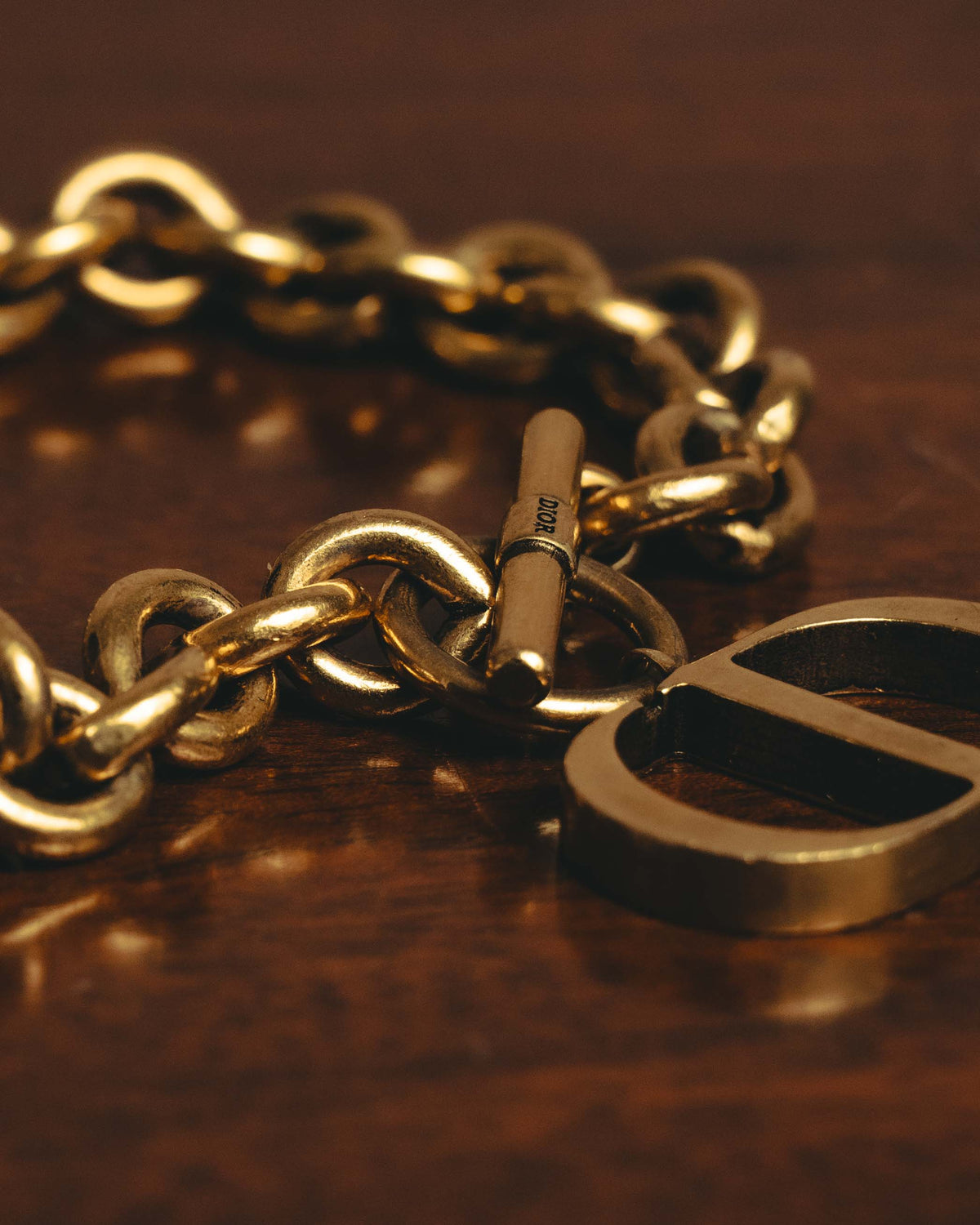 -SPECIAL- “DIOR” 2018-2025 Oversized CD charm chain bracelet