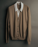 -SPECIAL- “HERMÈS” 90’s-00’s Trompe l’oeil cotton knit cardigan