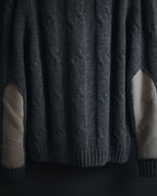 "H953" Shearling-collared cable-knit jacket