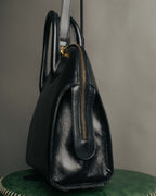 "Salvatore Ferragamo" 90's-00's Vintage iconic gancini pebbled leather dome top handle bag