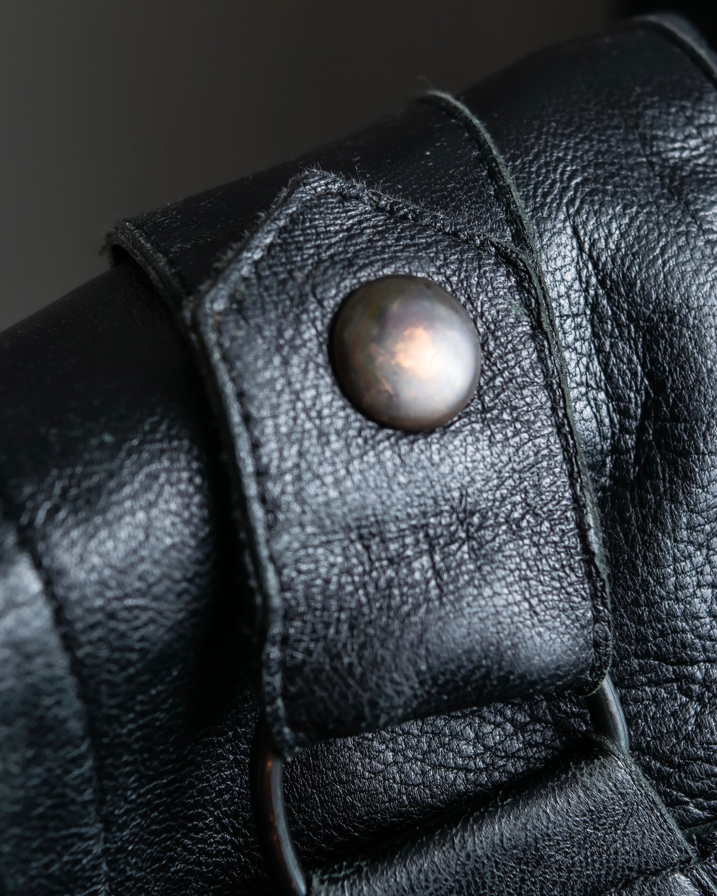 "GIORGIO ARMANI" Riders detail leather switching jacket