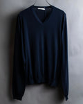 "PRADA" Raglan sleeves cotton navy color knit