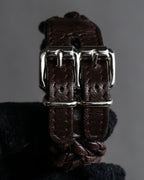 "Vintage intrecciato double buckle leather bracelet"