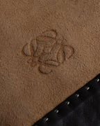 "LOEWE" Logo engraved combination leather gloves
