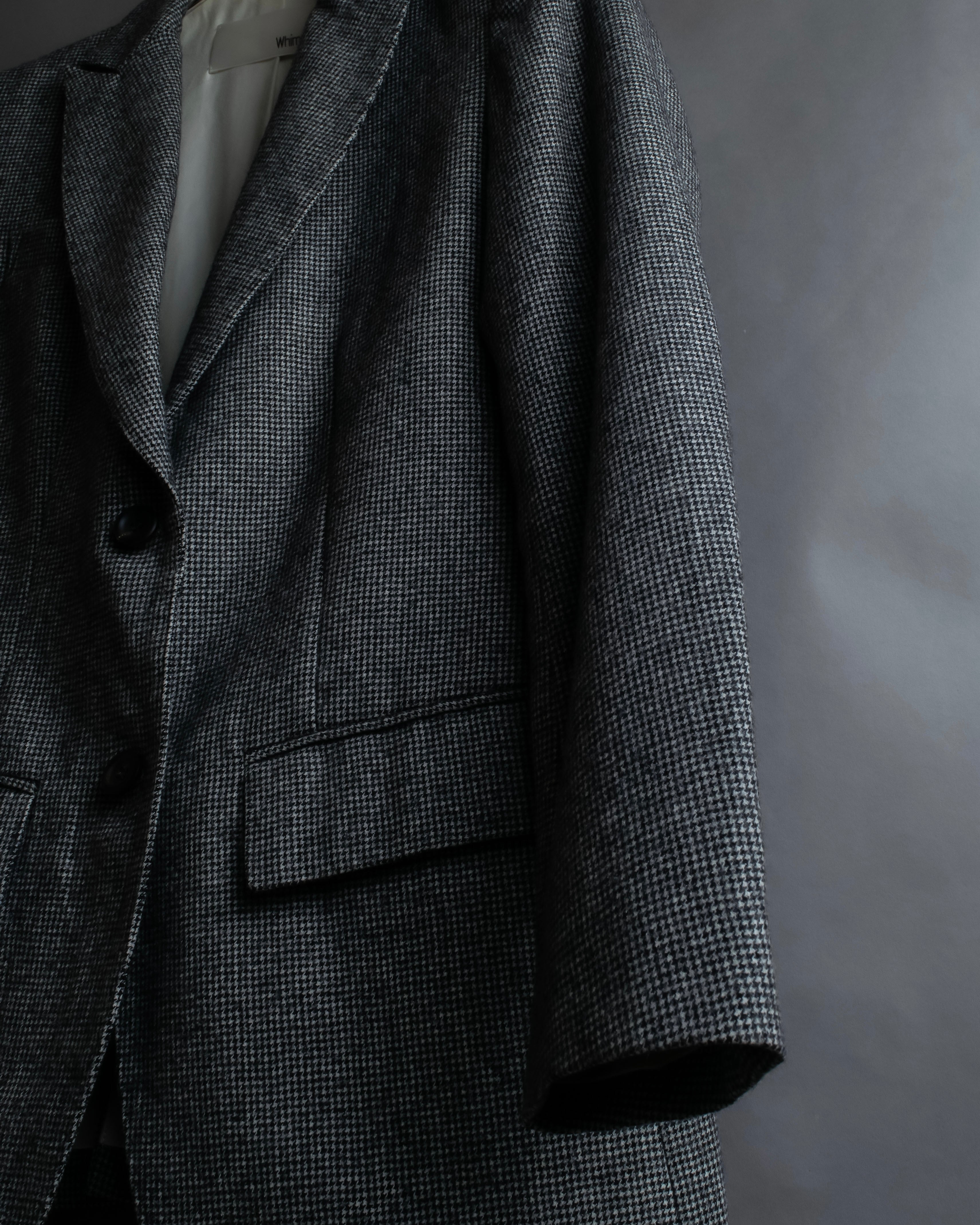 "Whim Gazette" Houndstooth pattern shaped tailored jacket
