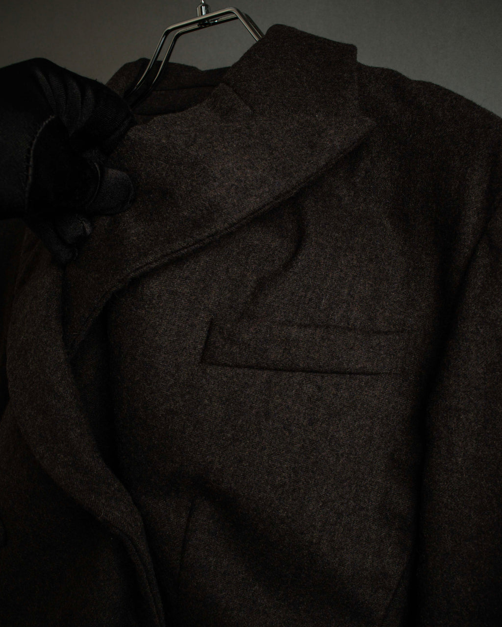 "FENDI" Double-breasted heavy duty wool flannel jacket