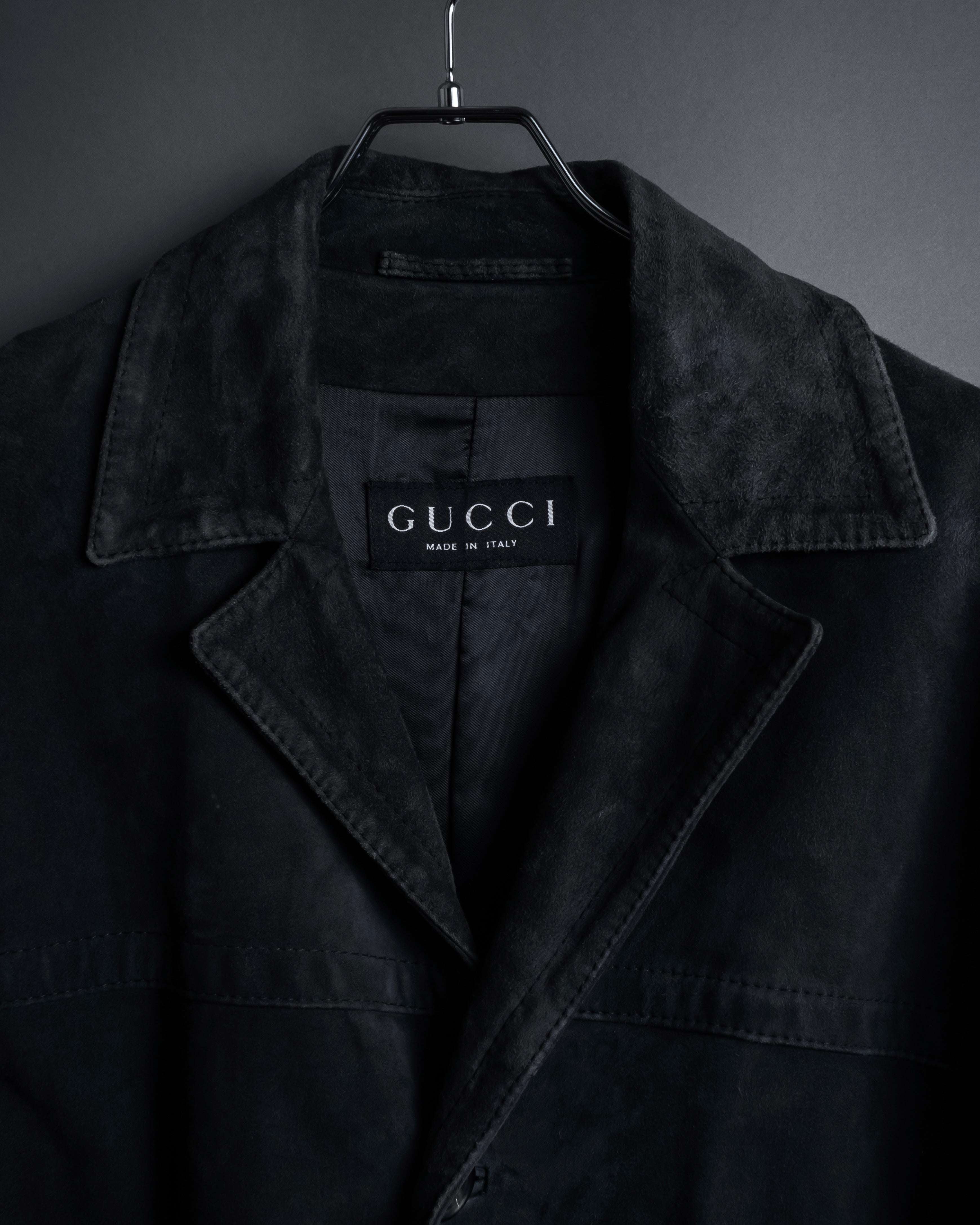 -SPECIAL- "GUCCI" 1998's-01's Tom Ford period beautiful faded suede long coat