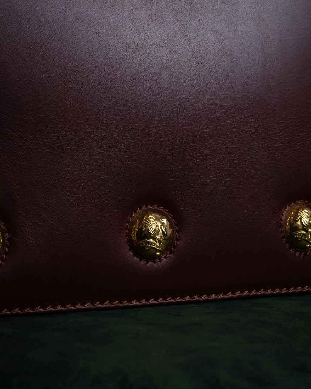 "Salvatore Ferragamo" Coin motif metal design leather hand bag