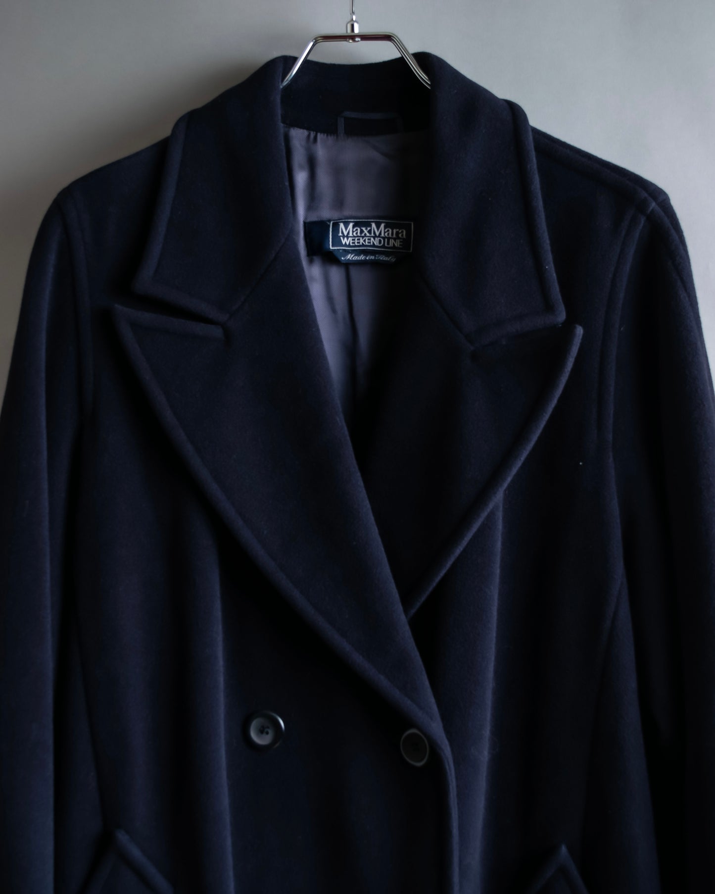 "Weekend Max Mara" Belted design double breasted maxi length wool chester coat