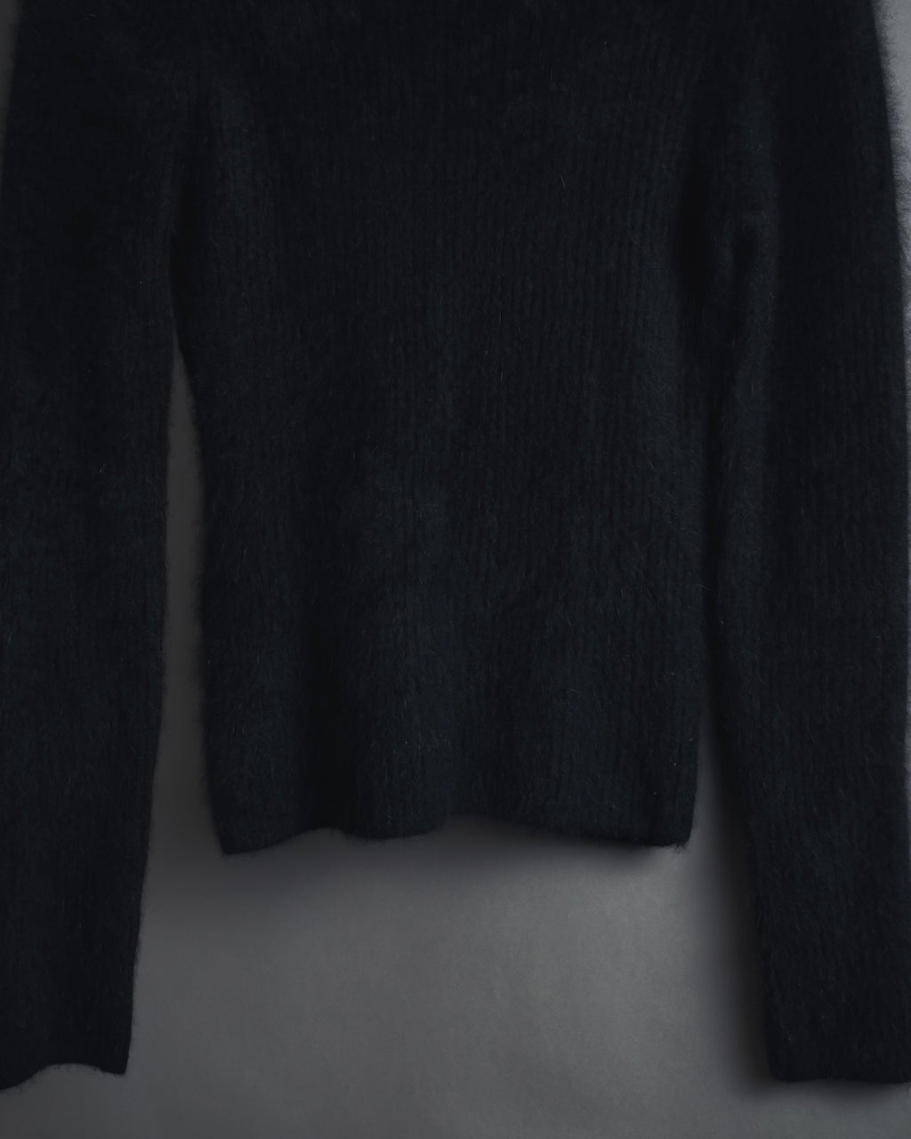 "I WISH" Angora-blend fuzzy turtleneck knit