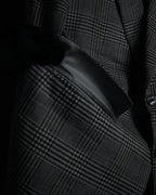 "HERMES" 90’s belvest silk wool linen peak lapel tailored jacket