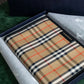 "BURBERRY" Nova check & horse riding knight pattern leather notebook cover